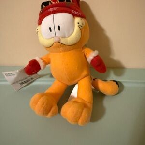 Vtg Garfield Russell stover Christmas plush Santa hat mittens holiday plush tag